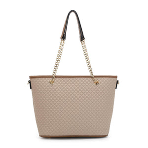 Women's 3 In 1 Quilted Bag + Pouch + Long Purse - HHP 3876