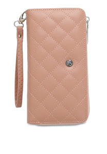 Women's RFID Zipper Long Wallet / Purse With Detachable Wrist Strap And Coin Compartment - KP 007