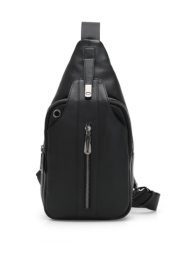 Men's Leather Chest Bag / Sling Bag / Crossbody Bag - VVU 10014