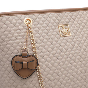 Women's 3 In 1 Quilted Bag + Pouch + Long Purse - HHP 3876