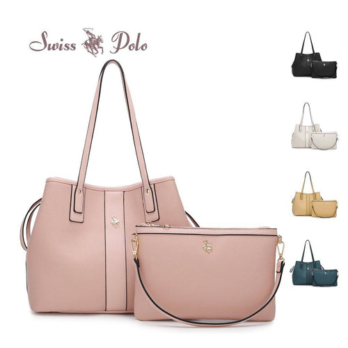 2 In 1 Women's Top Handle Tote Bag + Pouch - HFT 7686