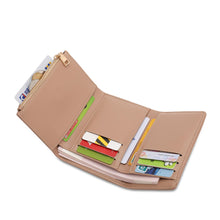 Load image into Gallery viewer, Women&#39;s RFID Magnet Tri Fold Leather Short Wallet / Purse With Coin Compartment - KP 005